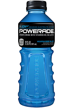 Powerade® Liquid Hydration Energy Drink, Mountain Blast (Berry), 20 Oz