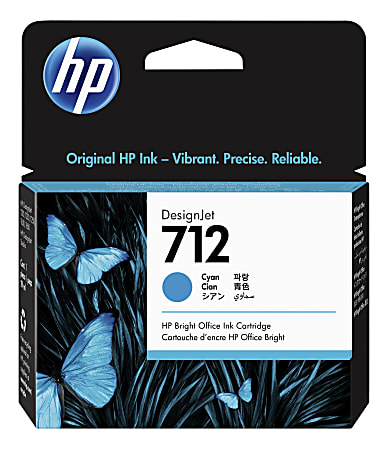 HP 712 DesignJet Ink Cyan Cartridge, 3ED67A