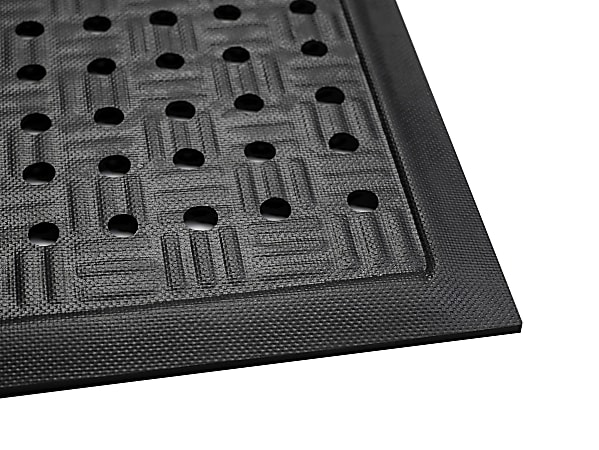 M+A Matting Comfort Station Max Mat with Holes, Black, 2' x 3.2'