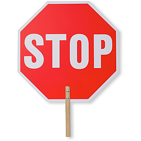 Tatco STOP / SLOW 2-sided Handheld Sign - 1 Each - STOP/SLOW Print/Message - 0.2
