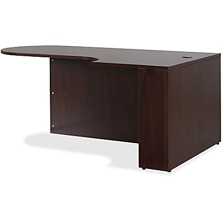 Lorell® Essentials Series 72"W Right Peninsula Desk, Mahogany