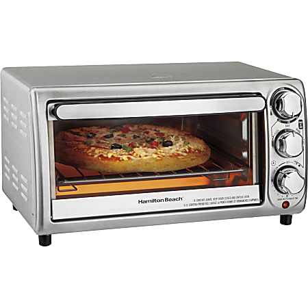Hamilton Beach Toaster Oven - Broil, Bagel, Bake, Keep Warm, Toast - Stainless Steel
