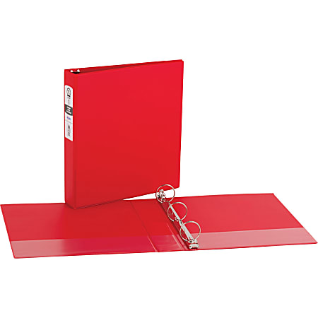 Avery® Economy 3-Ring Binder, 1 1/2" Round Rings, 42% Recycled, Red