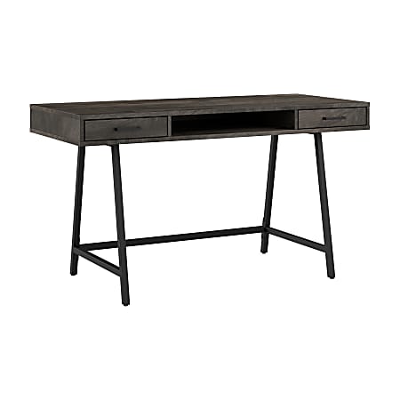 Bush Furniture Steele 54"W Writing Desk, Dark Gray Hickory, Standard Delivery