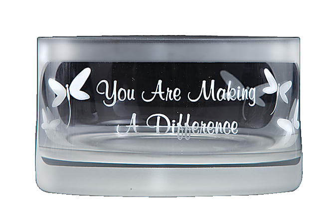 You Are Making A Difference Petite Frosted Crystal Bowl, 3 1/8" x 5 1/2", Clear
