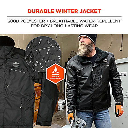 Ergodyne N Ferno 6467 Winter Work Jacket 4XL Black Office Depot