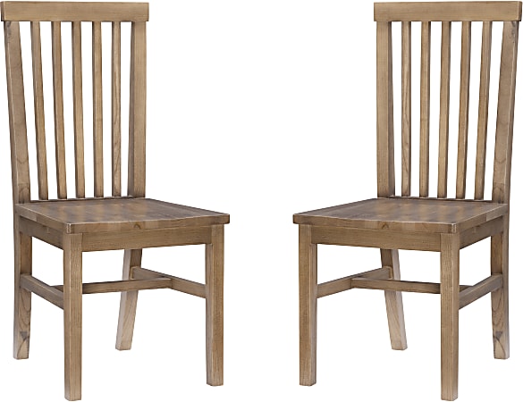 Linon Brockton Side Chairs, Natural, Set Of 2 Chairs