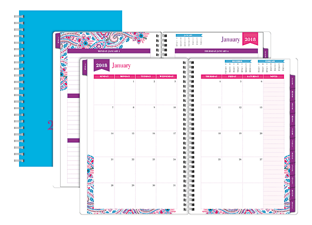 Office Depot® Brand Weekly/Monthly Planner, 5" x 8", Boho Floral, January To December 2018
