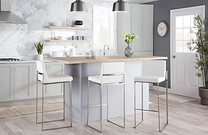 White and silver counter stools on sale