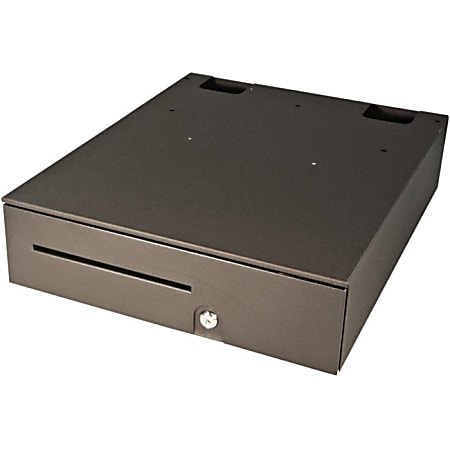 APG Cash Drawer Series 100 16195 Cash Drawer - 5 Bill x 8 Coin - Dual Media Slot, Steel, ABS Plastic - Black - Printer Driven - 4.9" H x 16" W x 19.5" D