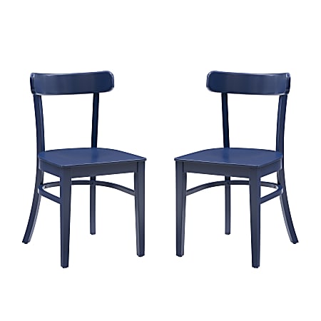 Linon Topanga Side Chairs, Navy, Set Of 2 Chairs