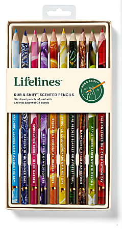 Lifelines Rub & Sniff Scented Colored Pencils, Assorted Colors, Pack Of 10 Pencils