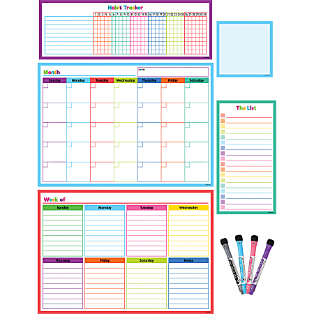 Teacher Created Resources® Dry-Erase Magnetic 9-Piece Calendar Set, Colorful