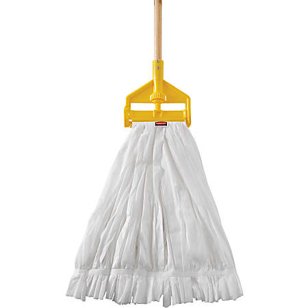 Rubbermaid Commercial No. 20 Disposable Mop - 1" Headband - 5.5" Width x 6.5" Depth - White - 24 / Carton