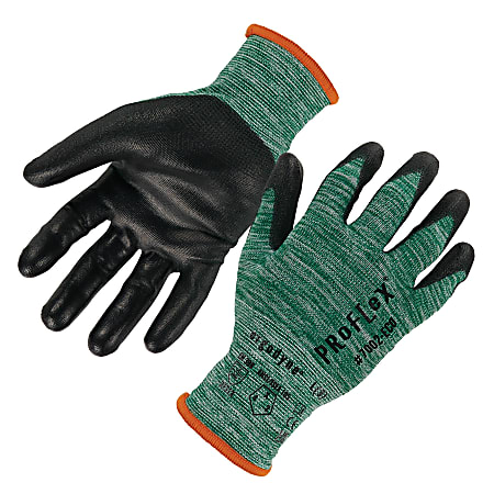 Ergodyne ProFlex 7002-ECO Polyethylene PU Coated Gloves, Medium, 37% Recycled, Green