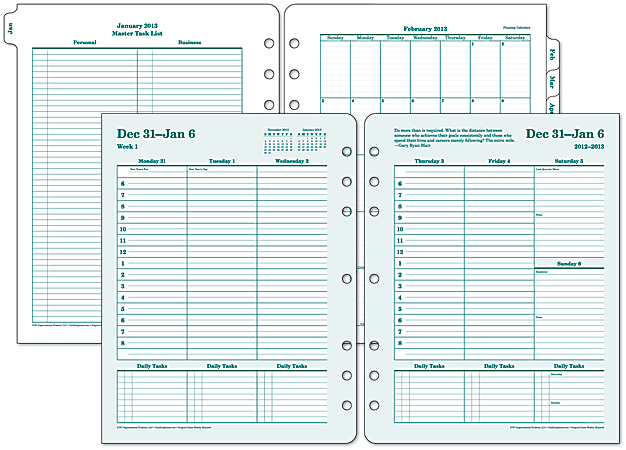 FranklinCovey® Original Design™ 100% Recycled Planner Refill, 8 1/2" x 11", 2 Pages Per Week, January-December 2014