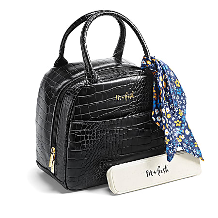 Fit Fresh Lyon Luxe Lunch Bag with Travel Utensils and Case 8 34 H