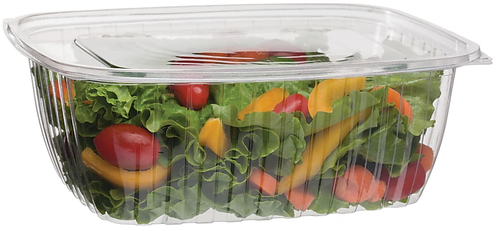 Eco-Products Rectangular Deli Containers, 64 Oz, Clear, Pack Of 200 Containers