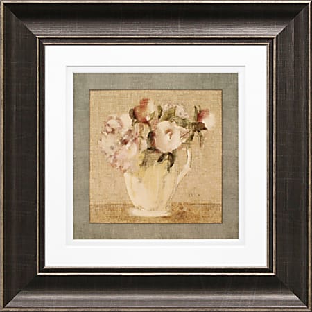 Timeless Frames Diana Pewter-Framed Floral Artwork, 10" x 10", Cottage Bouquet