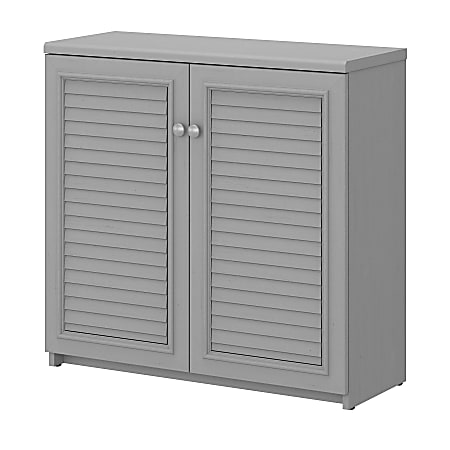 Bush Furniture Fairview Small Storage Cabinet With Doors, Cape Cod Gray, Standard Delivery