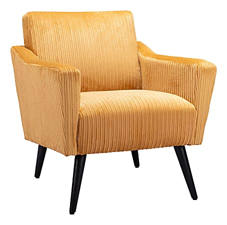 Zuo Modern Bastille Plywood And Rubberwood Accent Chair, Yellow