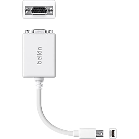 Belkin Mini DisplayPort/VGA Video Cable, 1', White, BKNF2CD049B
