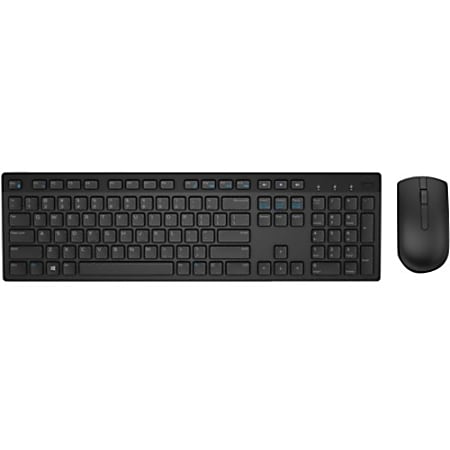 Dell™ Wireless Keyboard & Mouse, Straight Full Size Keyboard, Black, Ambidextrous Optical Mouse, KM636