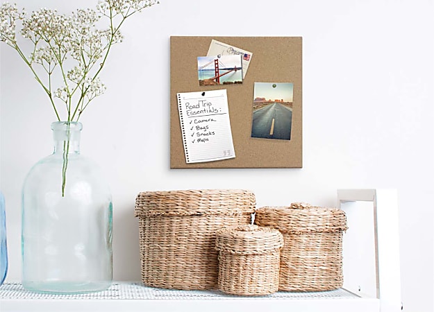 U Brands Cork Canvas Bulletin Board, 24" X 18", Frameless, Actual Size 23" X 17" (2873U00-01)