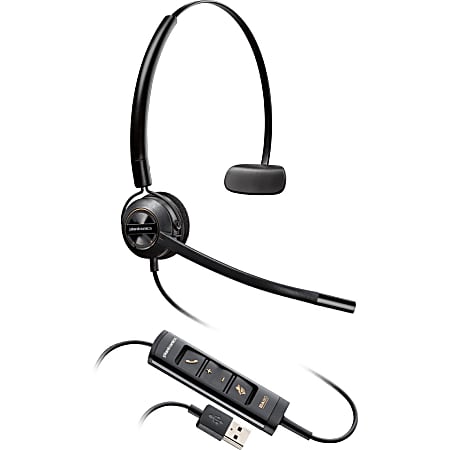 Plantronics Corded Headset with USB Connection - Mono - USB - Wired - Over-the-head - Monaural - Supra-aural - Noise Canceling