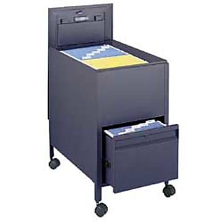 Safco® Letter Tub File With Drawer, 28"H x 17"W x 25 3/4"D, Gray