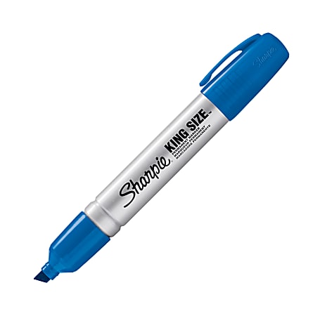 Sharpie King Size Permanent Marker Chisel Tip Blue Dozen