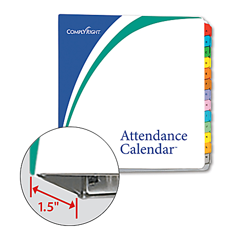 ComplyRight 2024 Attendance Calendar Kit, 8 1/2" x 11", White, Pack Of 100