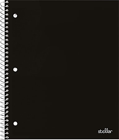 Office Depot® Brand Stellar Poly Notebook, 8-1/2" x 11", 1 Subject, Quadrille Ruled, 100 Sheets, Black