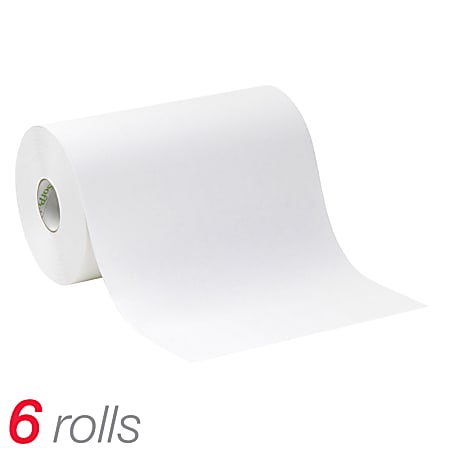 Georgia-Pacific SofPull® Hardwound Paper Towel Rolls, 1-Ply, 9" x 500', 40% Recycled, White, Carton Of 6