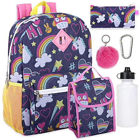 Trailmaker 6 Piece School Backpack And Accessories Set Girls Mix