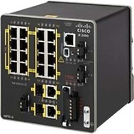 Cisco IE-2000 Ethernet Switch - 16 Ports - Manageable - Fast Ethernet, Gigabit Ethernet - 10/100Bas - IE200016PTCGE