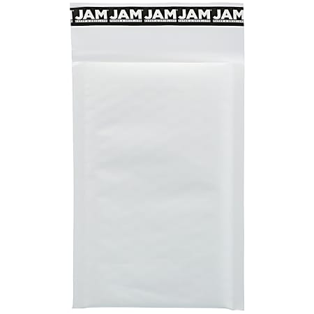 JAM Paper® #00 Bubble Mailer, Peal & Seal, White, Pack Of 25