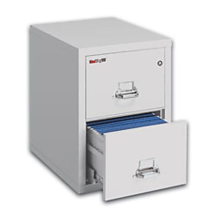 FireKing® UL 1-Hour 31-5/8"D Vertical 2-Drawer Legal-Size File Cabinet, Metal, Platinum, White Glove Delivery