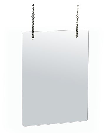 Azar Displays Hanging Adjustable Cashier Shields/Sneeze Guards, 18” x 24”, Clear, Pack Of 2 Shields