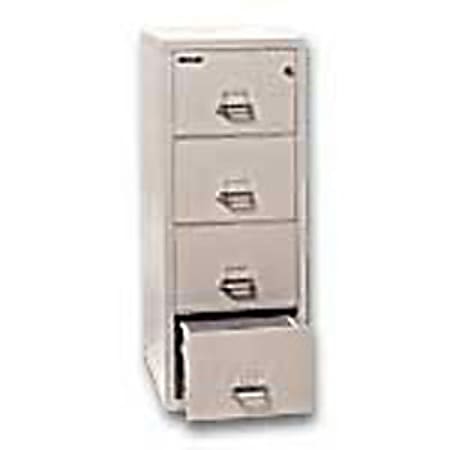 FireKing® UL 1-Hour 31-5/8"D Vertical 4-Drawer Letter-Size Fireproof File Cabinet, Metal, Platinum, White Glove Delivery
