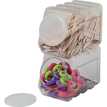 Pacon Interlocking Storage Container With Lid - External Dimensions: 5.5"x 9.5" Depth x 6.8" - Interlocking Closure - Plastic - Clear - 1 / Each