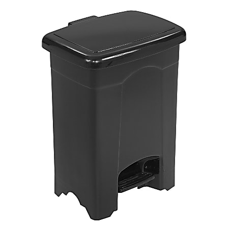 Safco® 4-Gallon Step-On Trash Receptacle, 4 Gallons, Black