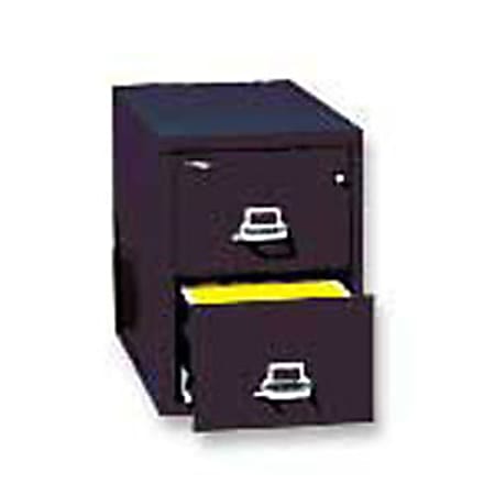 FireKing® 25"D Vertical 2-Drawer Letter-Size File Cabinet, Metal, Black, White Glove Delivery
