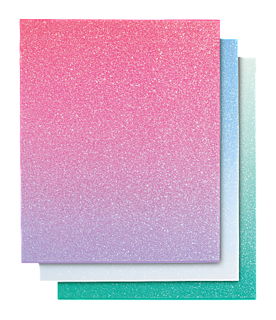 Divoga® 2-Pocket Paper Folder, Ombré Glitter Collection, Letter Size, Assorted Colors