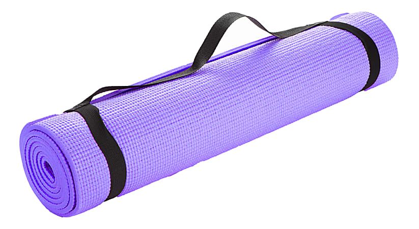 Mind Reader PVC Yoga Mat, 1/4"H x 24"W x 68"D, Purple