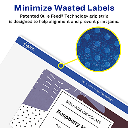 Avery Removable Labels With Sure Feed 94246 RMP25 Rectangle 2 12 x
