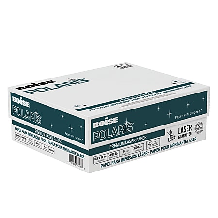 Boise® POLARIS® Premium Multi-Use Printer & Copy Paper, White, Legal (8.5" x 14"), 3000 Sheets Per Case, 24 Lb, 98 Brightness, FSC® Certified