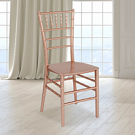 Flash Furniture HERCULES Series Resin Stackable Chiavari Chair, Rose Gold