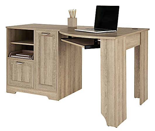 Realspace® Magellan 60"W Corner Computer Desk, Blonde Ash