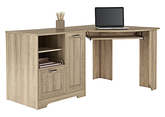 Realspace® Magellan 60"W Corner Computer Desk, Blonde Ash
